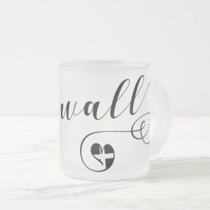 Cornish Flag in Heart, Cornwall Mattglastasse