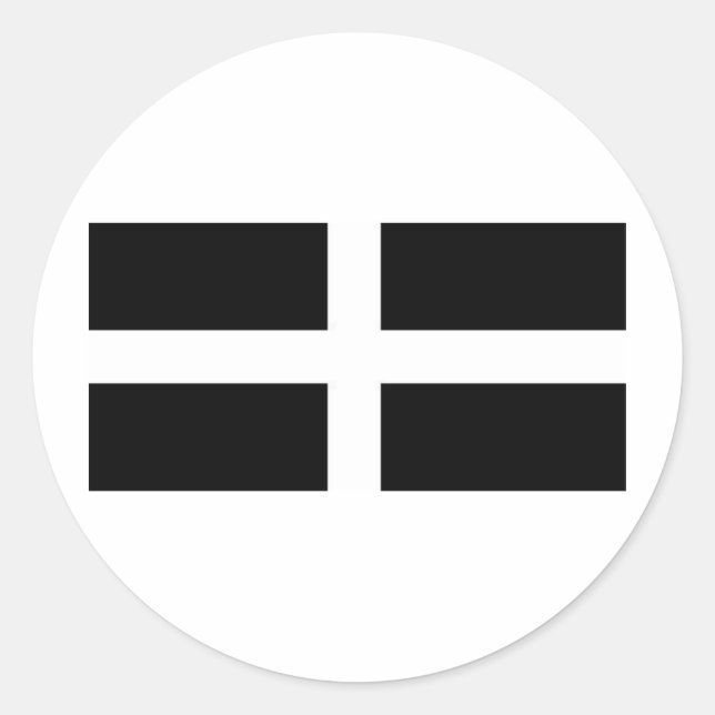 CORNISH FLAG RUNDER AUFKLEBER (Vorderseite)