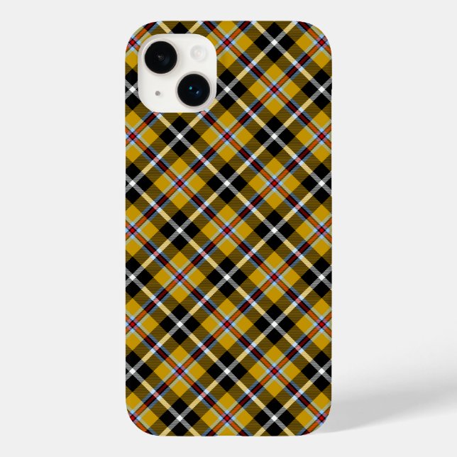 Cornish National Tartan Yellow Black Kariert Case-Mate iPhone Hülle (Rückseite)