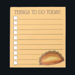 Cornish Pasty UK British Meat Pie Savory Pastry Notizblock<br><div class="desc">Das Design zeigt eine originelle Marker-Illustration einer britischen Pasty, eines herzhaften Fleischkuchens aus Cornwall, England und traditionell gefüllt mit Rüben, Kartoffeln, Rindfleisch und Zwiebeln. Eine beliebte Konditorei für die Snackzeit im ganzen Vereinigten Königreich. Dieses Cornisch Pasty Feinschmecker Design ist auch auf anderen Produkten erhältlich. In diesem Shop erhalten Sie auch...</div>