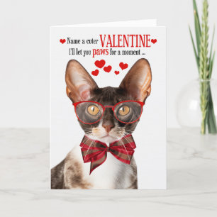 Cornish Rex Cat Feline Spaß Valentinstag Feiertagskarte