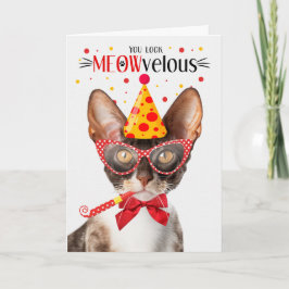 Cornish Rex Cat MEOWvelous Birthday Karte