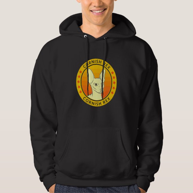 Cornish Rex Cat Portrait Hoodie (Vorderseite)