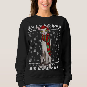 Cornish Rex Cat Weihnachtsmannmütze Weihnachten Sweatshirt