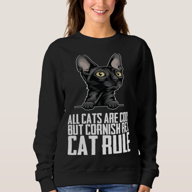 Cornish Rex  Cornish Rex Kätzchen  Cornish Rex Mut Sweatshirt (Vorderseite)