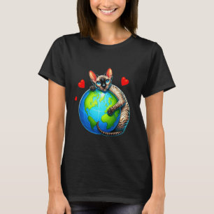 Cornish Rex Katze Earth Day Umarmung Liebe Besitze T-Shirt