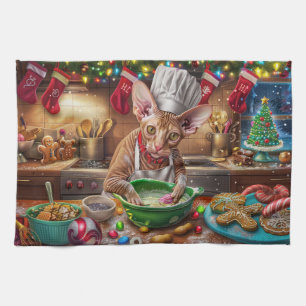 Cornish Rex Weihnachtsbäckerei: Festliches Weihnac Geschirrtuch
