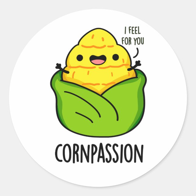Cornpassion Funny Compassionate Mais Pub Runder Aufkleber (Vorderseite)