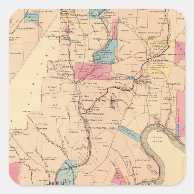 Cornplanter Township Quadratischer Aufkleber (Vorderseite)