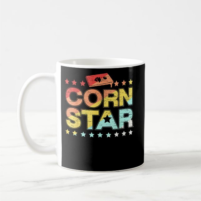 Cornstar a Cornhole Player Funny Kaffeetasse (Links)