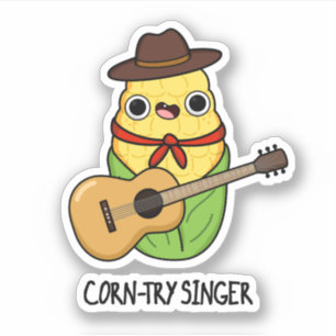 Corntry Singer Funny Corn Pun Aufkleber