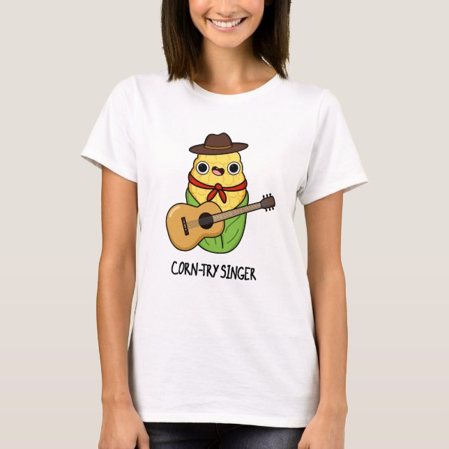 Corntry Singer Funny Corn Pun T-Shirt (Vorderseite)