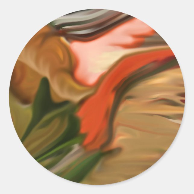 Cornucopia Abstrakt Art Runder Aufkleber (Vorderseite)