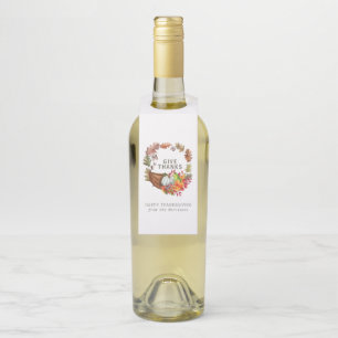 Cornucopia Fall Botanischer Erntedank Flaschenanhänger