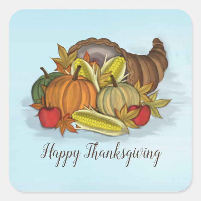 Cornucopia Harvest Square Sticker (Vorderseite)