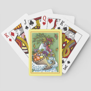 CORNUCOPIA HEN, ERNTEDANK CHICKEN FALL HARVEST SPIELKARTEN
