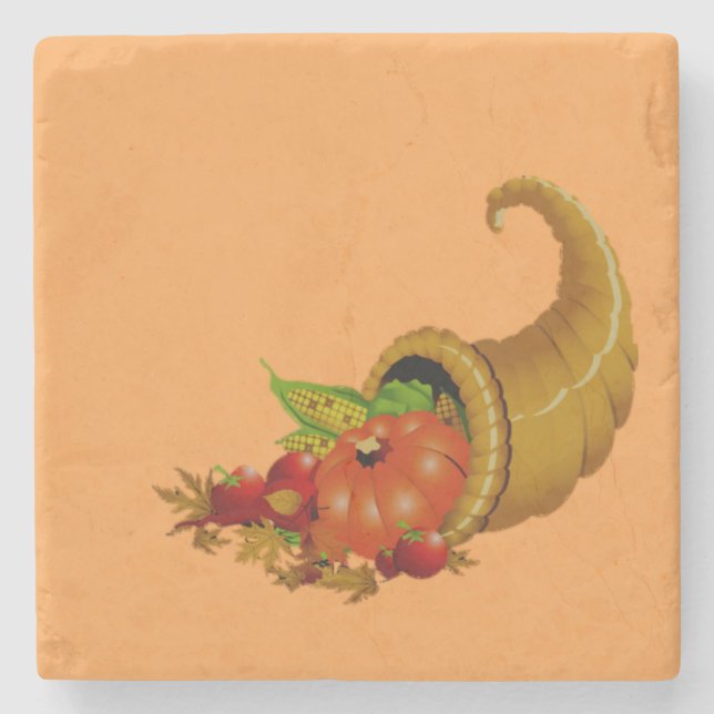Cornucopia/Horn von Plenty Steinuntersetzer (Vorderseite)