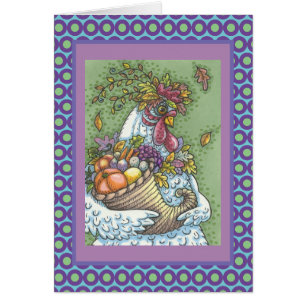CORNUCOPIA-HUHN, THANKSGIVING-GRUSSKARTE Verse