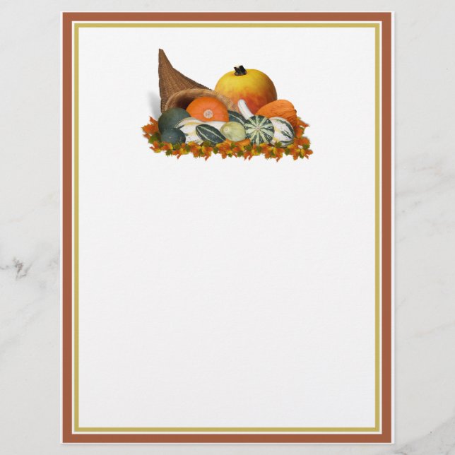 Cornucopia mit Fall Gourds Flyer (Vorne)