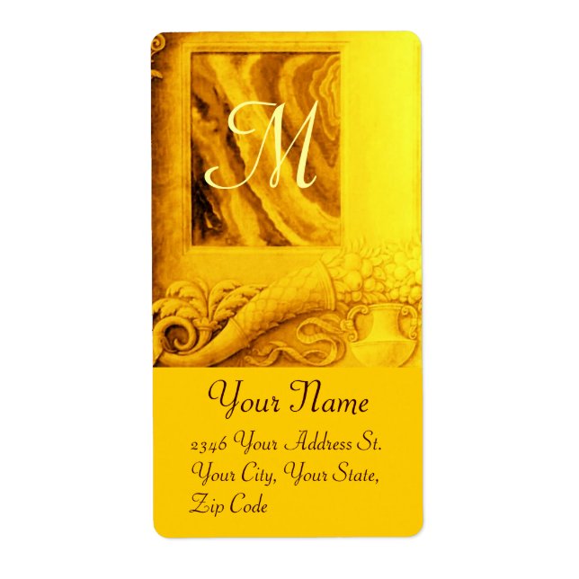 CORNUCOPIA MONOGRAM , hellgoldgelb braun (Vorne)