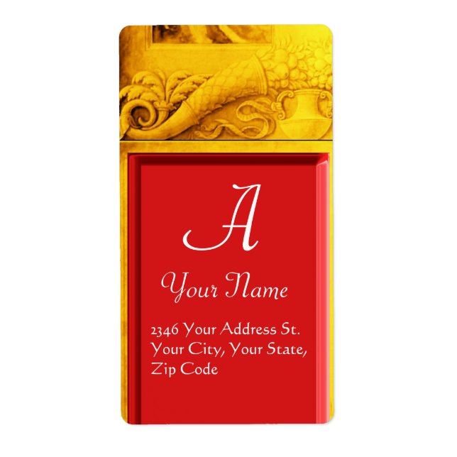 CORNUCOPIA MONOGRAM, hellgoldgelb rot (Vorne)