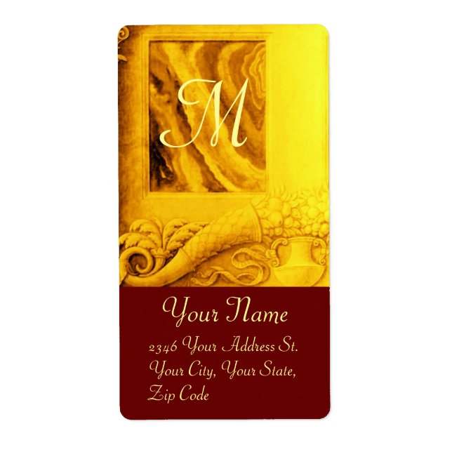 CORNUCOPIA MONOGRAM, hellgoldgelb rot (Vorne)