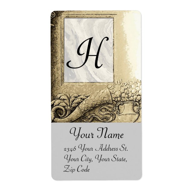 CORNUCOPIA MONOGRAM , schwarz-weiß grau (Vorne)