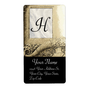 CORNUCOPIA MONOGRAM , schwarz-weiß grau