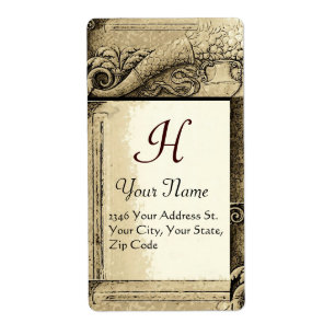 CORNUCOPIA MONOGRAM , schwarz-weiß grau