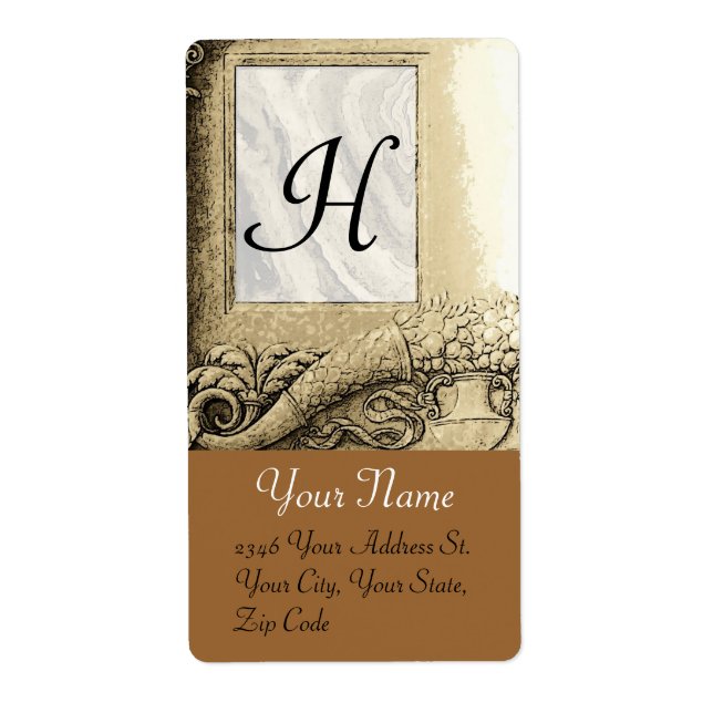 CORNUCOPIA MONOGRAM , schwarz-weiß, graubraun (Vorne)