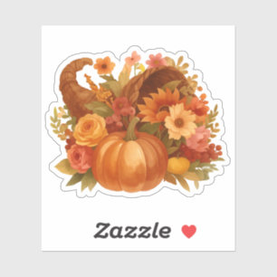 Cornucopia Pumpkin Herbsternte Aufkleber