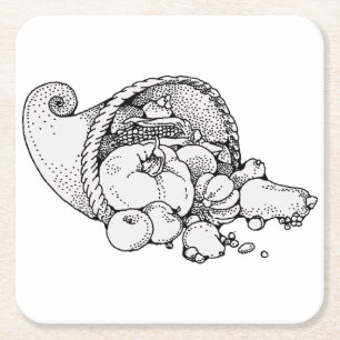 Cornucopia Rechteckiger Pappuntersetzer