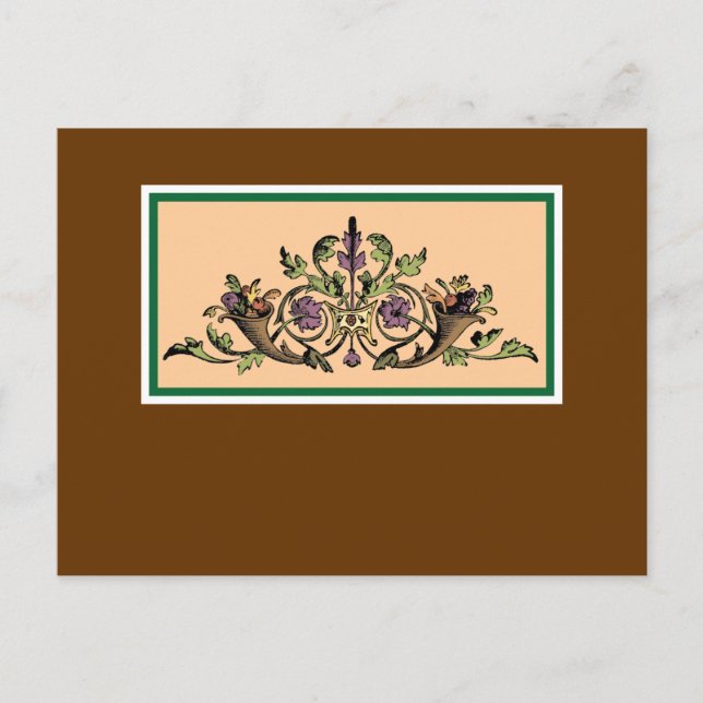 Cornucopia Vintager Erntedank Postkarte (Vorderseite)
