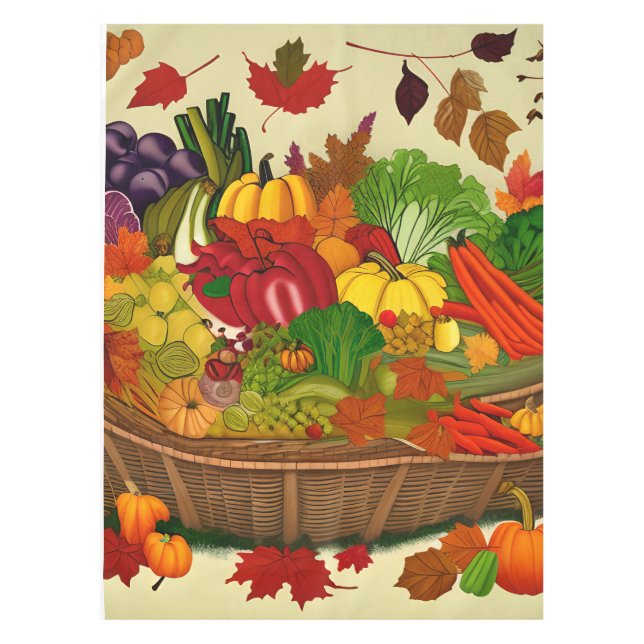 Cornucopia voll mit Gemüse Tischdecke (Vorderseite)