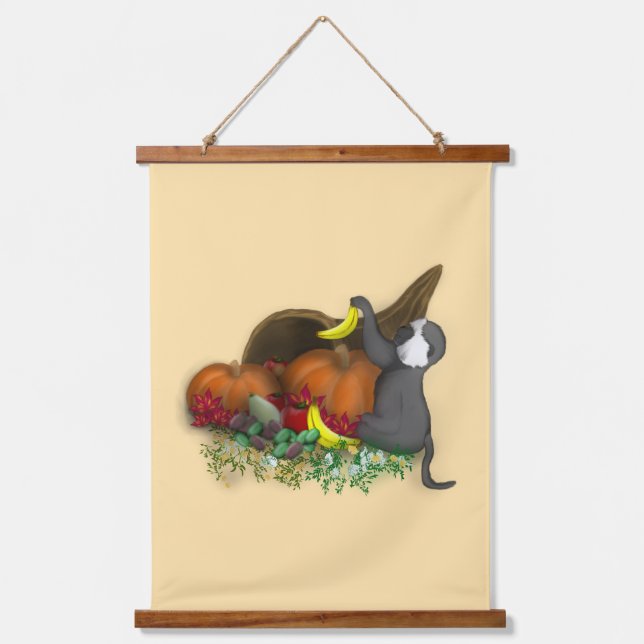 Cornucopie Wandteppich Mit Holzrahmen (Vorderseite)