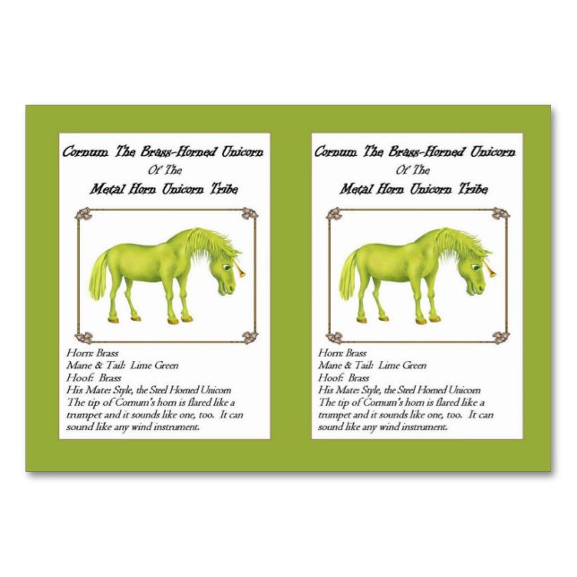 Cornum, die Handelskarte für die am Brass gehornte Tischnummer (Vorderseite)