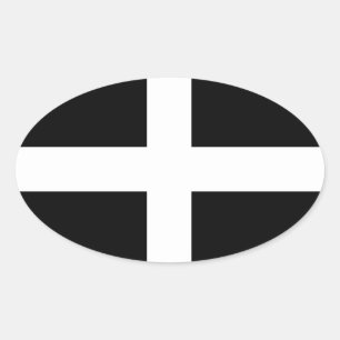 Cornwall - Cornish Flag / St. Piran Ovaler Aufkleber
