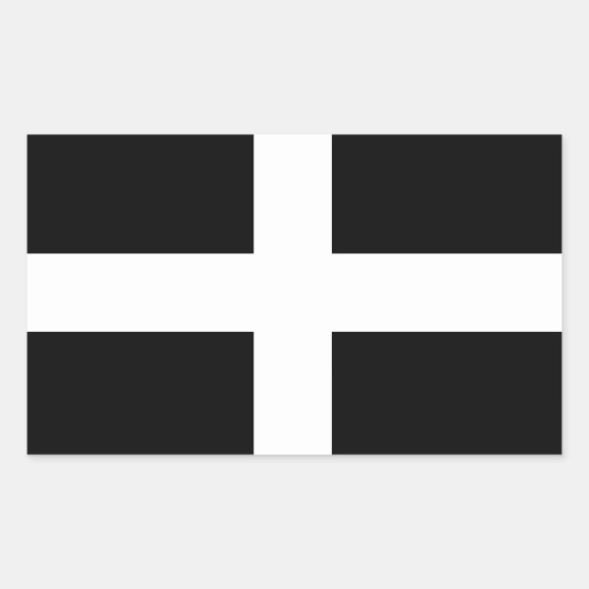 Cornwall - Cornish Flag / St. Piran Rechteckiger Aufkleber (Vorderseite)