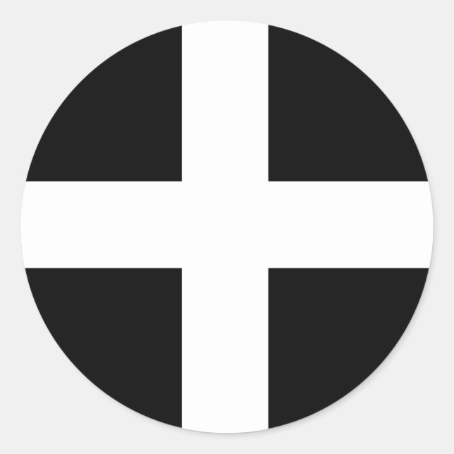 Cornwall - Cornish Flag / St. Piran Runder Aufkleber (Vorderseite)