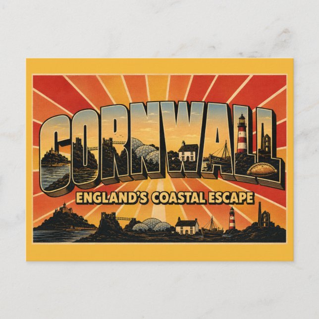 Cornwall England Küstenflucht Postkarte (Vorderseite)