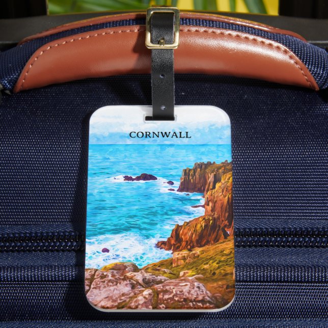 Cornwall England UK Küstenlandschaft Gepäckanhänger (Vorderseite Insitu 2)