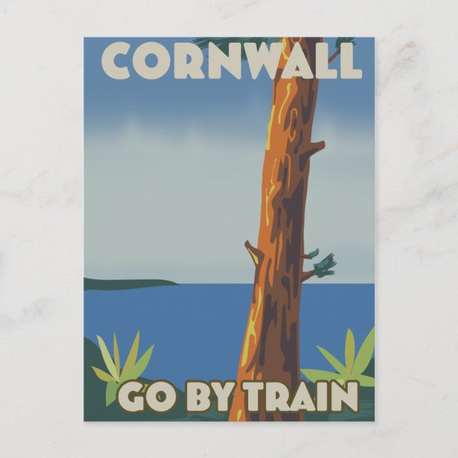 Cornwall fahren mit dem Zug Postkarte (Vorderseite)