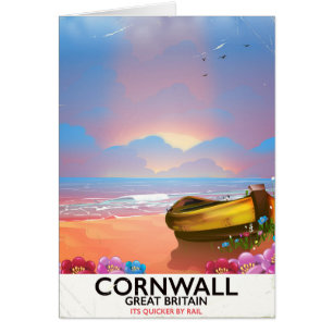 Cornwall Fischerboot Vintage Reiseplakat