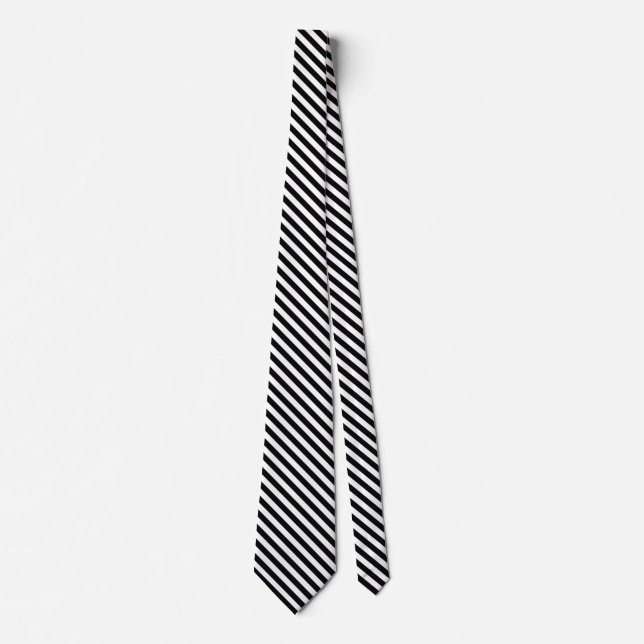 Cornwall-Flaggenstreifen Schwarz-Weiß-Linienmuster Krawatte (Vorderseite)