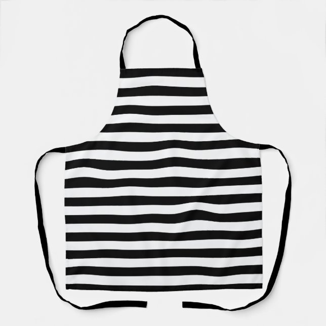 Cornwall-Flaggenstreifen Schwarz-Weiß-Linienmuster Schürze (Vorderseite)
