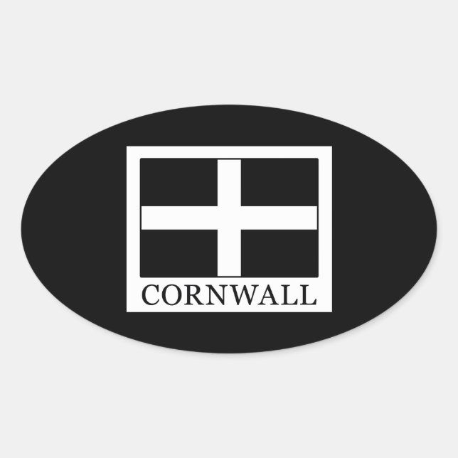 Cornwall Ovaler Aufkleber (Vorderseite)