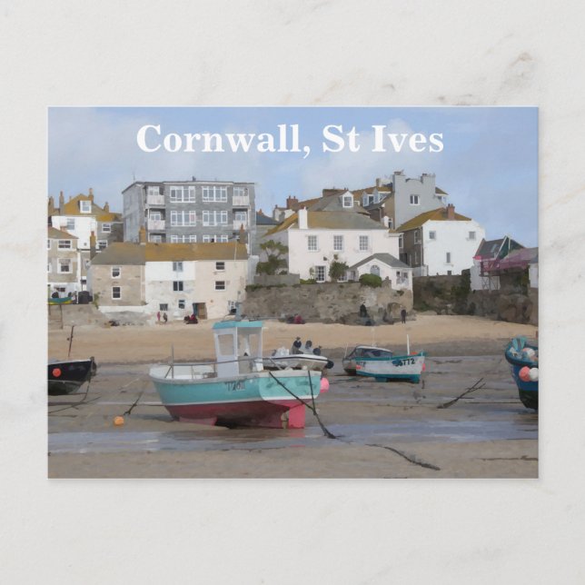 Cornwall, St Ives, Ausblick auf den Strand Postkarte (Vorderseite)