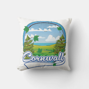 Cornwall Travel Logo Kissen