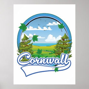 Cornwall Travel Logo Poster