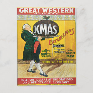 Cornwall UK Great Western Railway Vintage Feiertagspostkarte